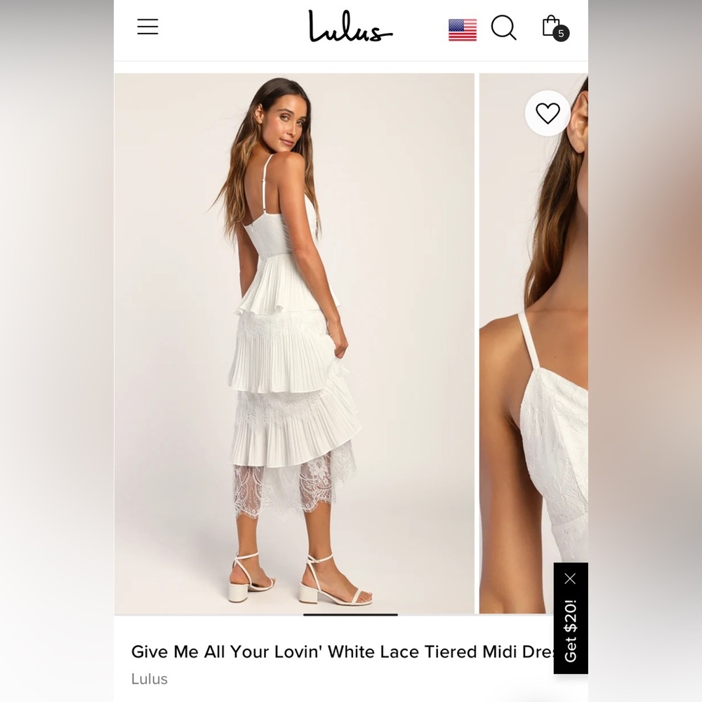 Lulu’s White Lace Tiered Dress